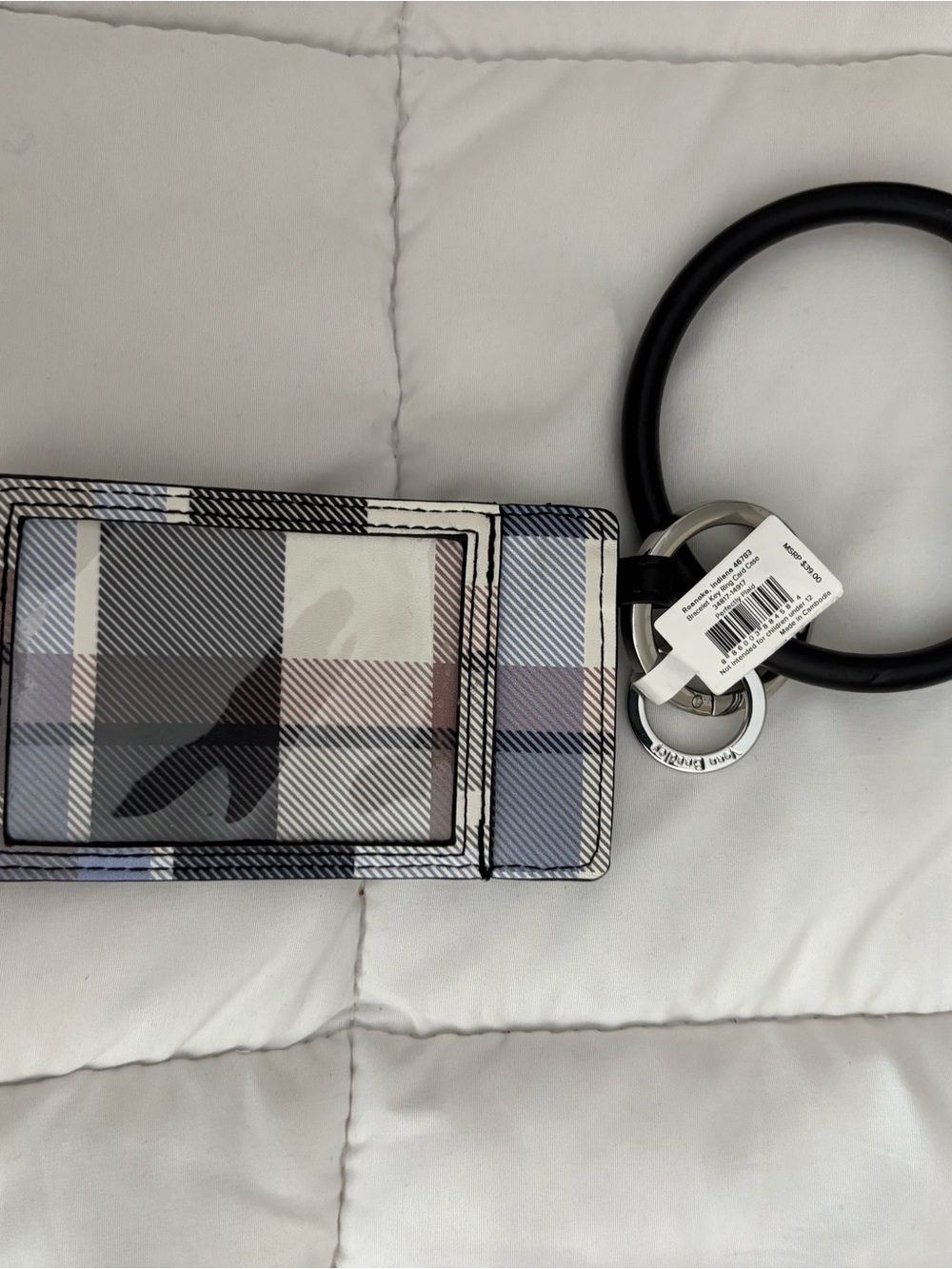 Vera Bradley “Perfectly Plaid” faux leather card, Case and Bengal keychain